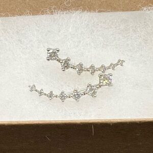 Sterling Silver 7-Star Crystal Ear Cuff Climber Cartilage Earrings